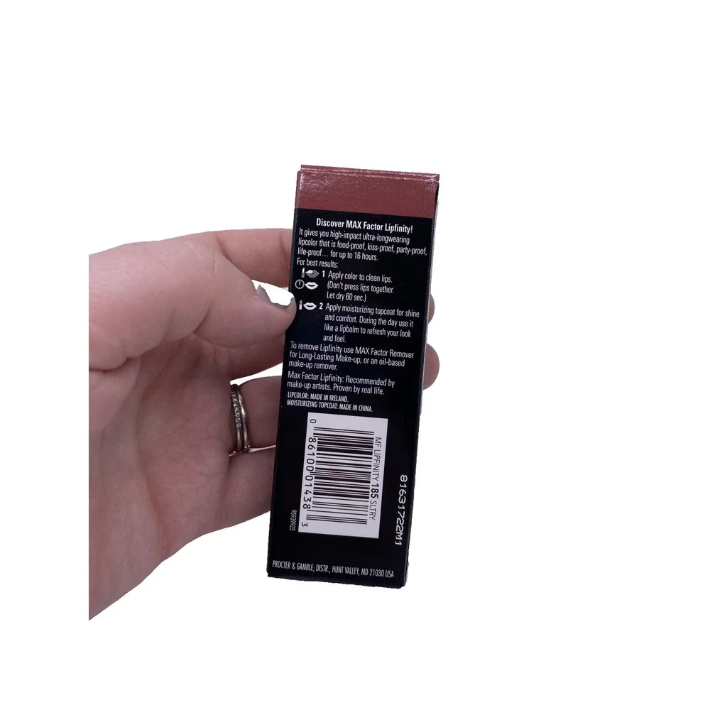 Max Lipfinity 185 Sultry Lipstick 2 Pcs Lipcolor & Topcoat Original